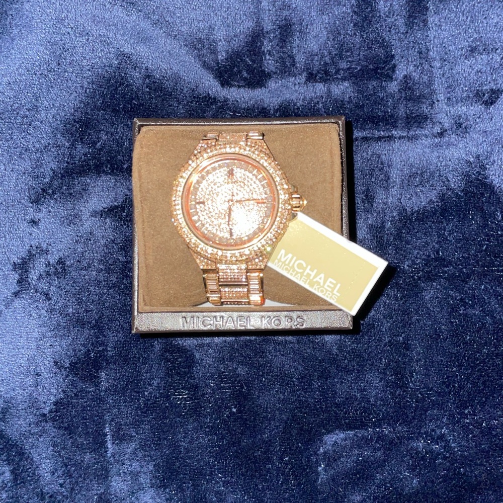 Michael Kors Camille Pavé Rose Gold-Tone Watch 🌹